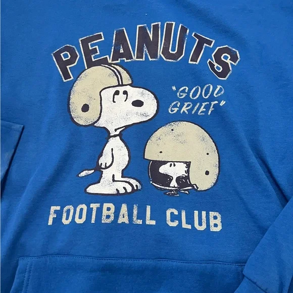 Peanuts Snoopy Football Pullover Hoodie Size 2XL New - Picture 2 of 4
